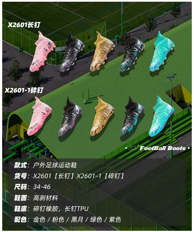 Men Professional Football Shoes Society Cleats Soccer Shoes Original Indoor Football Field Boots Grass Training TF/FG Sneakers