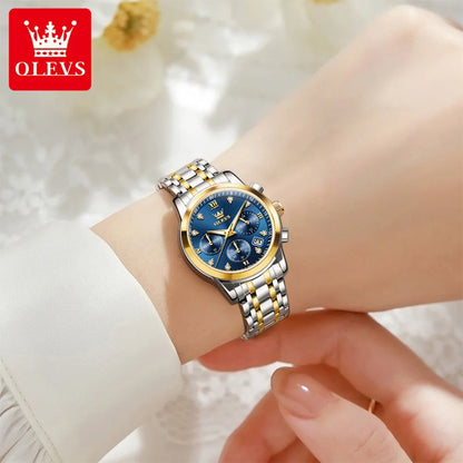 OLEVS 2858 Women Watch Luxury Brand Quartz Watch Waterproof Luminous Date Chronograph Women Bracelet Dress Diamond Watch Reloj