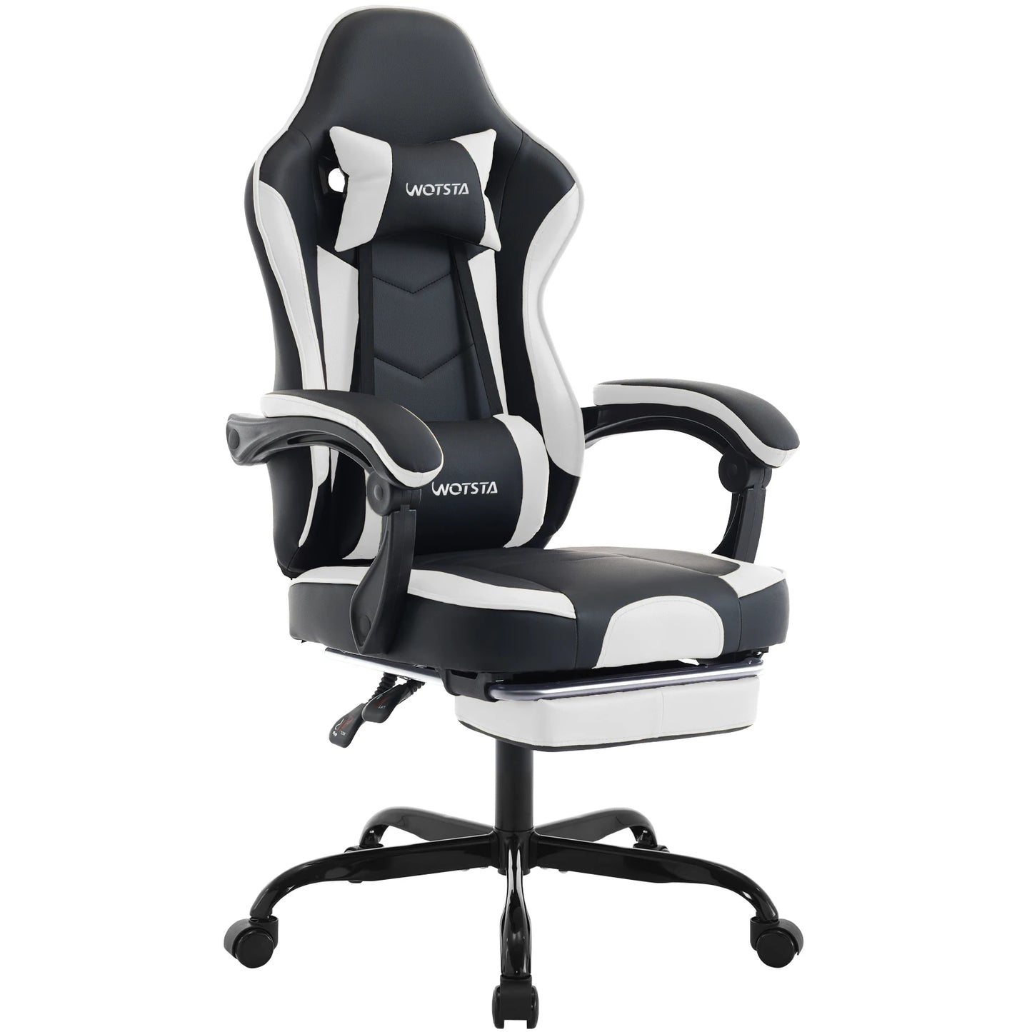 WOTSTA Gaming Chair Ergonomic Gamer Chair with Footrest, Adjustable Lumbar Support, Headrest, Reclining Computer Chair for Office & Gaming
