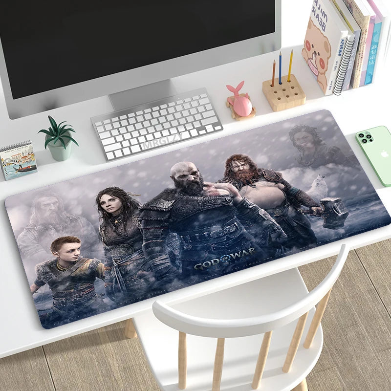 God of War Ragnarok Mouse Pad XXL Mouse Mat Gamer 100X50CM Gaming Accessories Mousepad  Large Keyboard DeskMats Pad for Computer