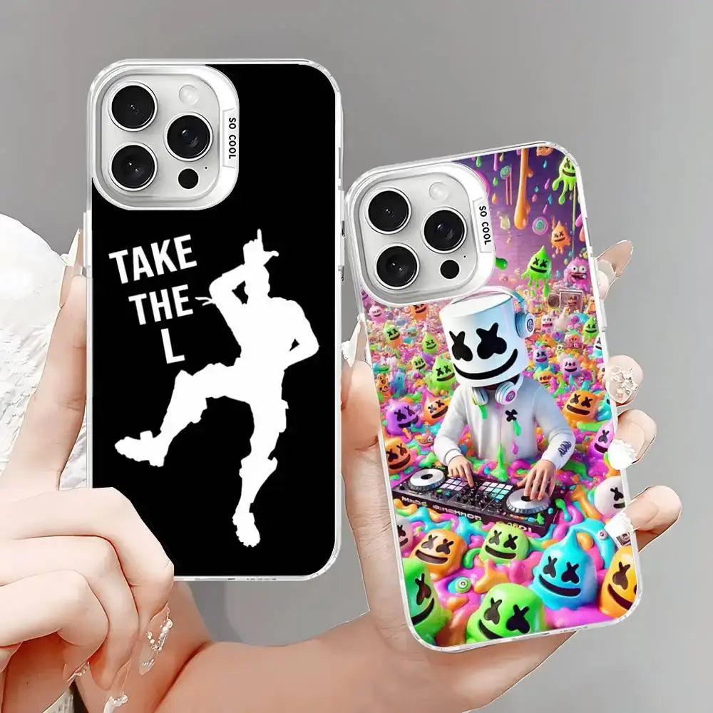 F-Fortnites Phone Case For iPhone 17, 16, 15, 14, 13, 12, 11 Pro Max Plus Color Silver Cover