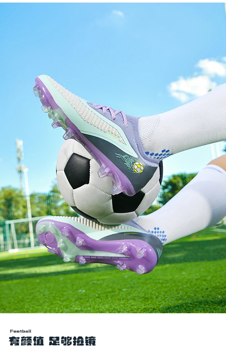 New Men Football Boots Sport Soccer Shoes Outdoor Cleats Adult Non Slip Boys Long Spikes Training Breathable Match Comfortable