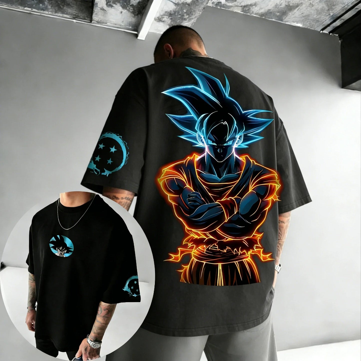 Dragon Ball Anime Cotton T-shirt Summer New Goku Printed Men's and Women's Hip Hop Oversized Casual Short Sleeve Top