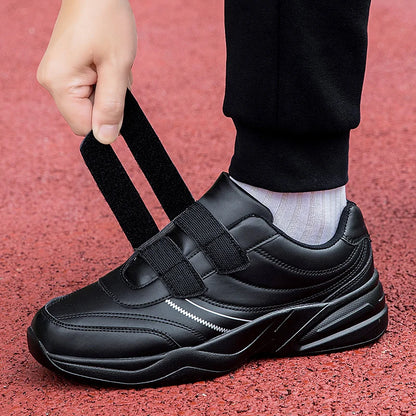 Men's Adjustable Hook and Loop Leather Sneakers Casual Sports Shoes White Sneakers Masculino Zapatillas Deportivas Tennis