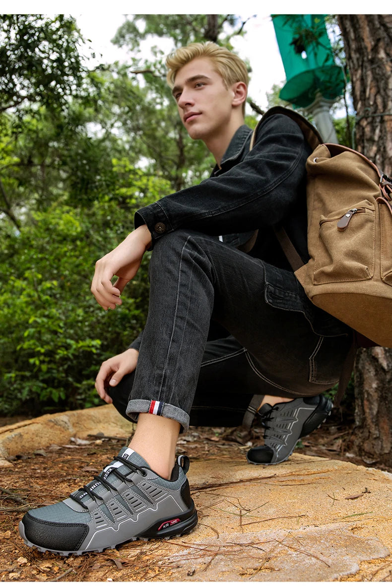 Men Waterproof Hiking Shoes Non-Slip Hunting Boots Outdoor Tactical Training Sports Shoes Men Walking Hiking Travel Shoes