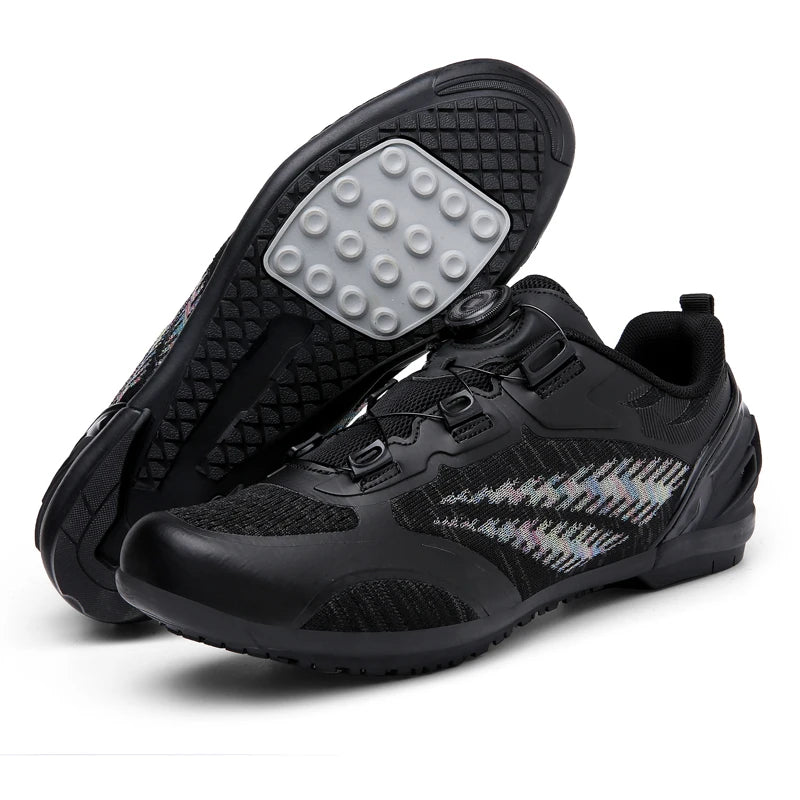 Sapatos de ciclismo MTB para homem e mulher T03 roxos respiráveis, de velocidade, autoblocantes, para ciclismo de estrada, corrida ao ar livre e treino