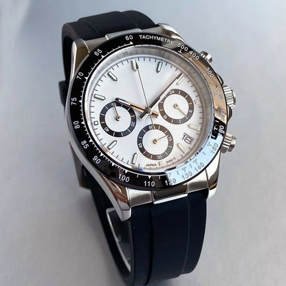 Orologio da uomo Luxury VK63 con movimento al quarzo, cronografo business 39mm in acciaio/oro rosa, datario e quadrante luminoso
