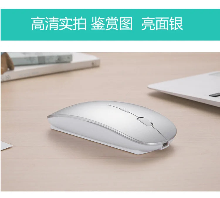 New Charging Type-C Wireless Mouse + USB Dual Receiver, Mute Ergonomic Design, 1000/1200/1600 Three-Speed DPI