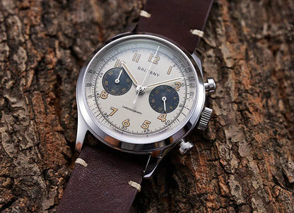 Baltany S5034 39mm Chronograph Watch Man Sapphire Crystal Panda Dial StainlessSteel Super Luminous Vintage Quartz Wristwatches