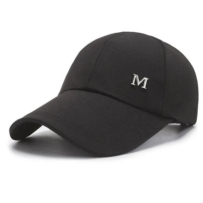 Men Women Baseball Cap Summer Cotton Hat Embroidery Snapback Hip-Hop Cap Adult Sport Sun Hat Casual Long Brim Sunscreen Golf Cap