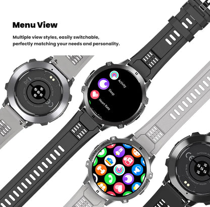 2026 Novo Smartwatch Militar TANK X3 para Homem, Bateria 1000mAh, 10ATM À Prova de Água para Natação, Percurso GPS, Ecrã AMOLED HD de 1.75", Chamadas e Desporto