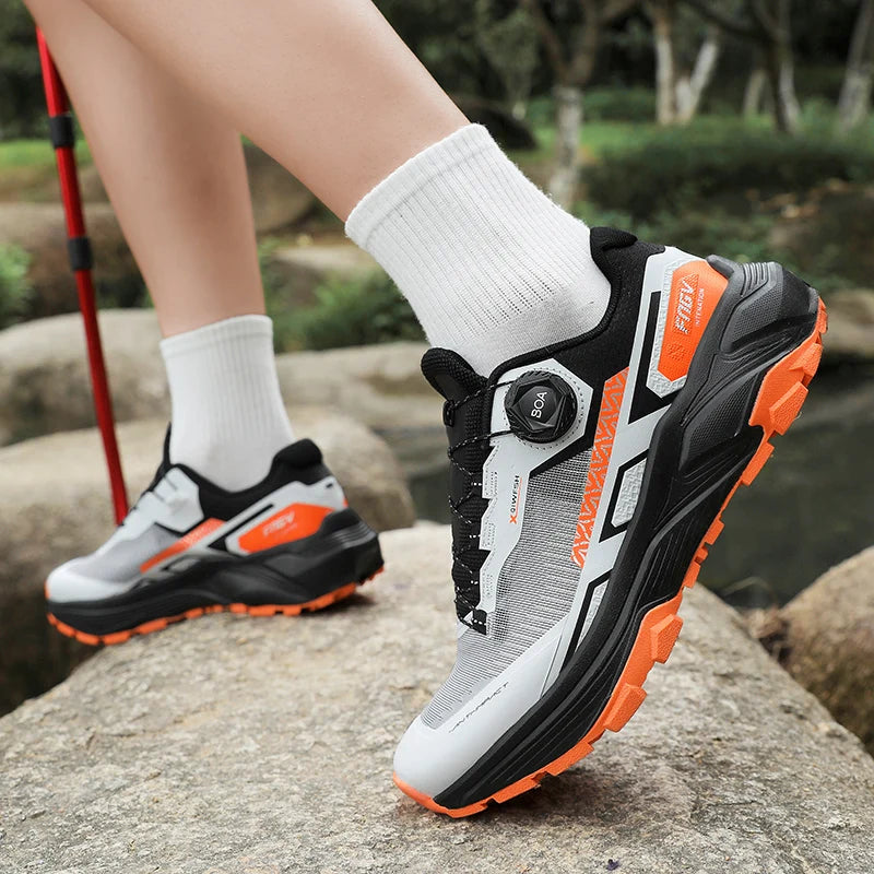 Scarpe da running da uomo primavera/estate, scarpe da trekking outdoor resistenti all’usura con chiusura BOA, stile sportivo e casual traspirante