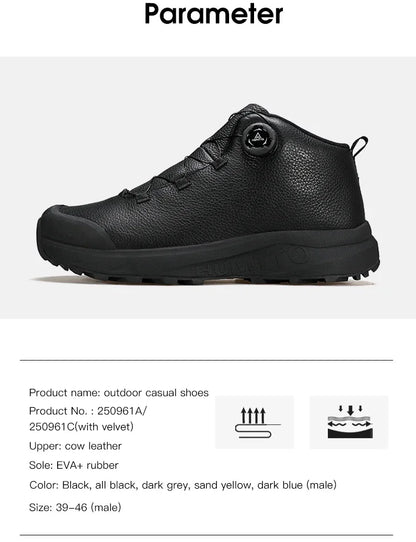 Zapatos de cuero HUMTTO para hombre, calzado deportivo de invierno para camping y actividades al aire libre, botas de trekking transpirables, zapatillas de senderismo antideslizantes para hombre