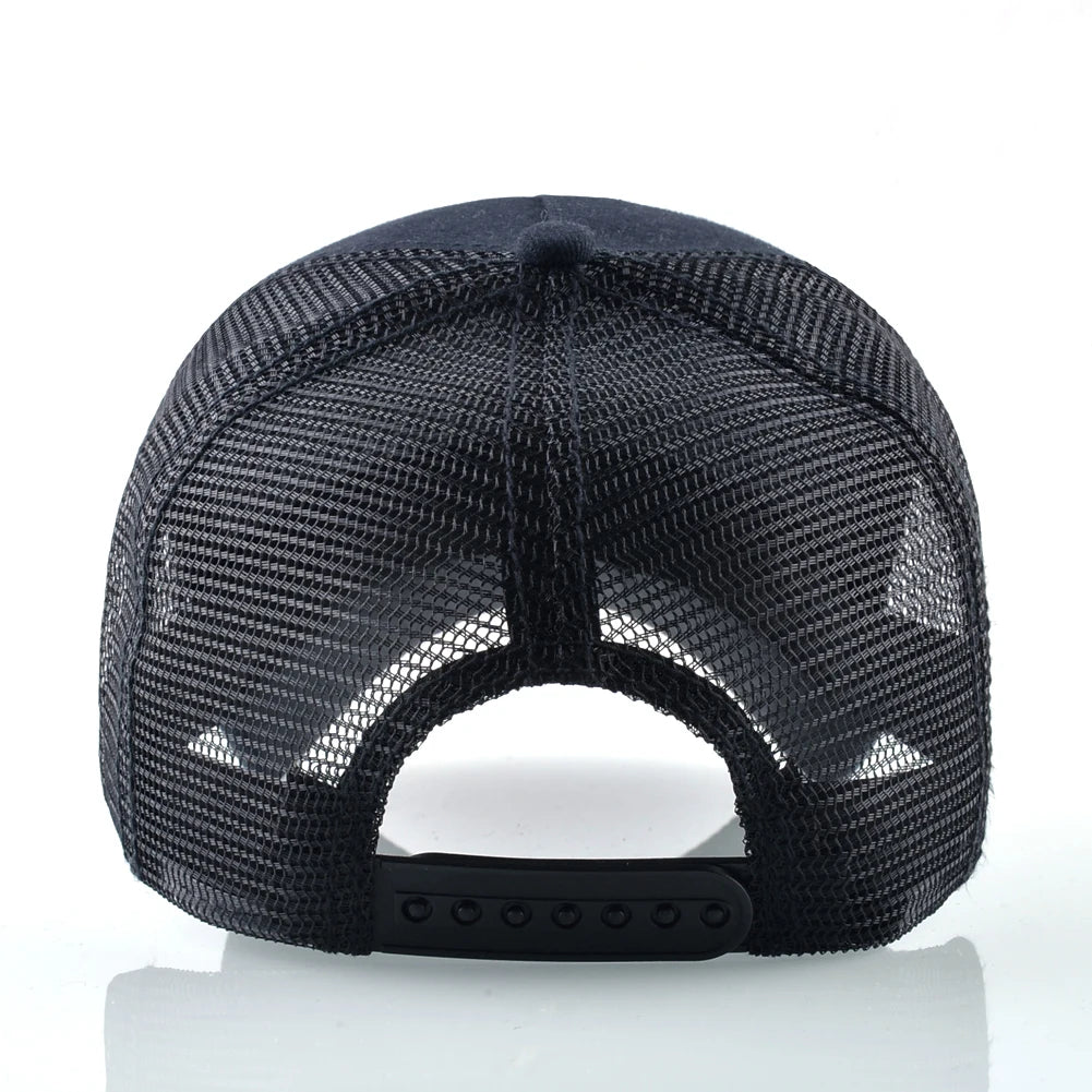 Modebaseballkasket med broderet ulve-patch, snapback, hiphop-trucker-kasket, til mænd og kvinder, udendørs, åndbar kasket med skygge