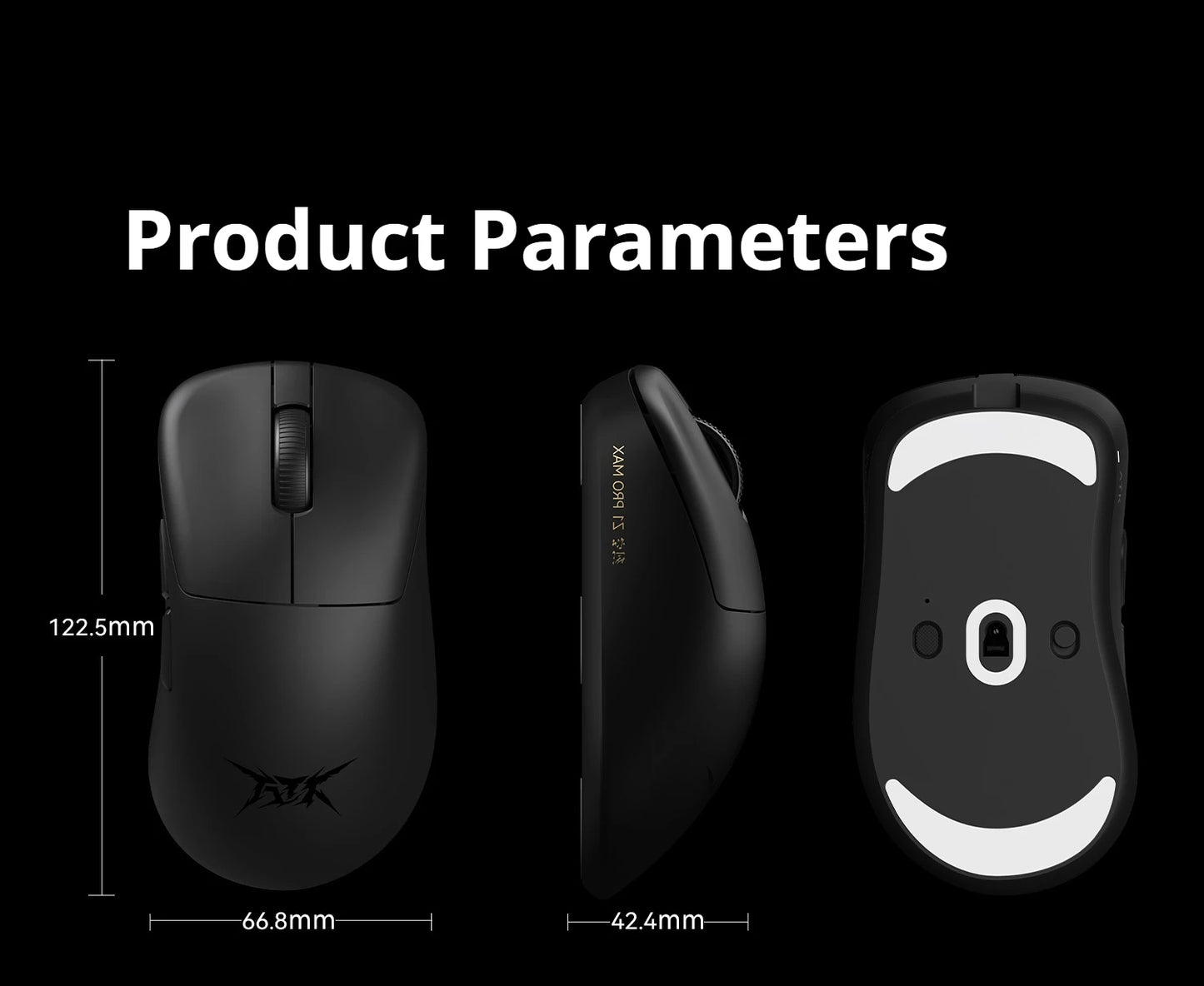Mouse gaming wireless ATK Z1 Pro Max Ultra con piedini personalizzati, PAW3950, Ultra Smart Speed Wireless, polling rate 8k, latenza ridotta 0.39ms