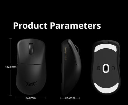 Mouse gaming wireless ATK Z1 Pro Max Ultra con piedini personalizzati, PAW3950, Ultra Smart Speed Wireless, polling rate 8k, latenza ridotta 0.39ms