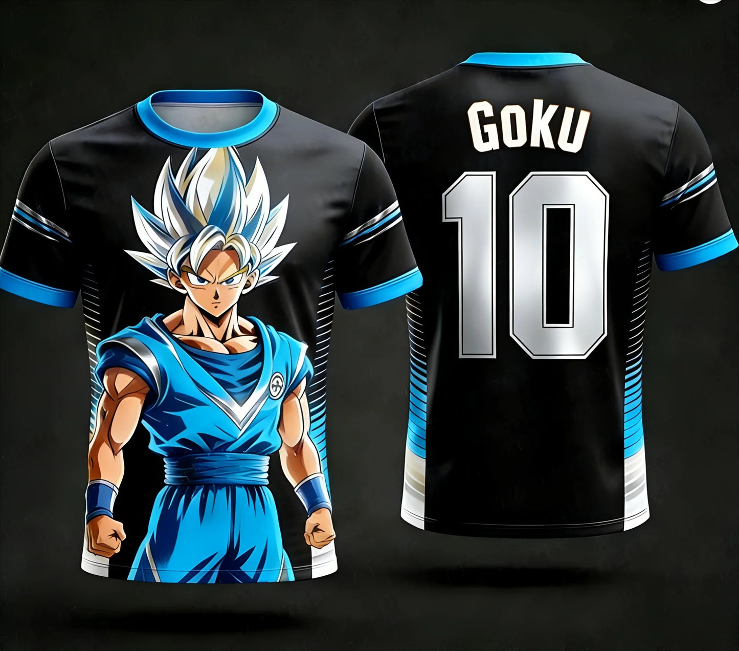 New Dragon Ball Z NO.10 Goku Anime Football Jersey 2026 Summer Plus Size Breathable Jersey Cosplay Short Sleeve T-shirt Y2k