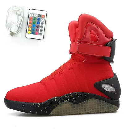 Men Remote Control Led Mag Shoes Fashion Light Up Sneakers Air Shoes Usb Recharging Shoes Back To The Future Boots 1989