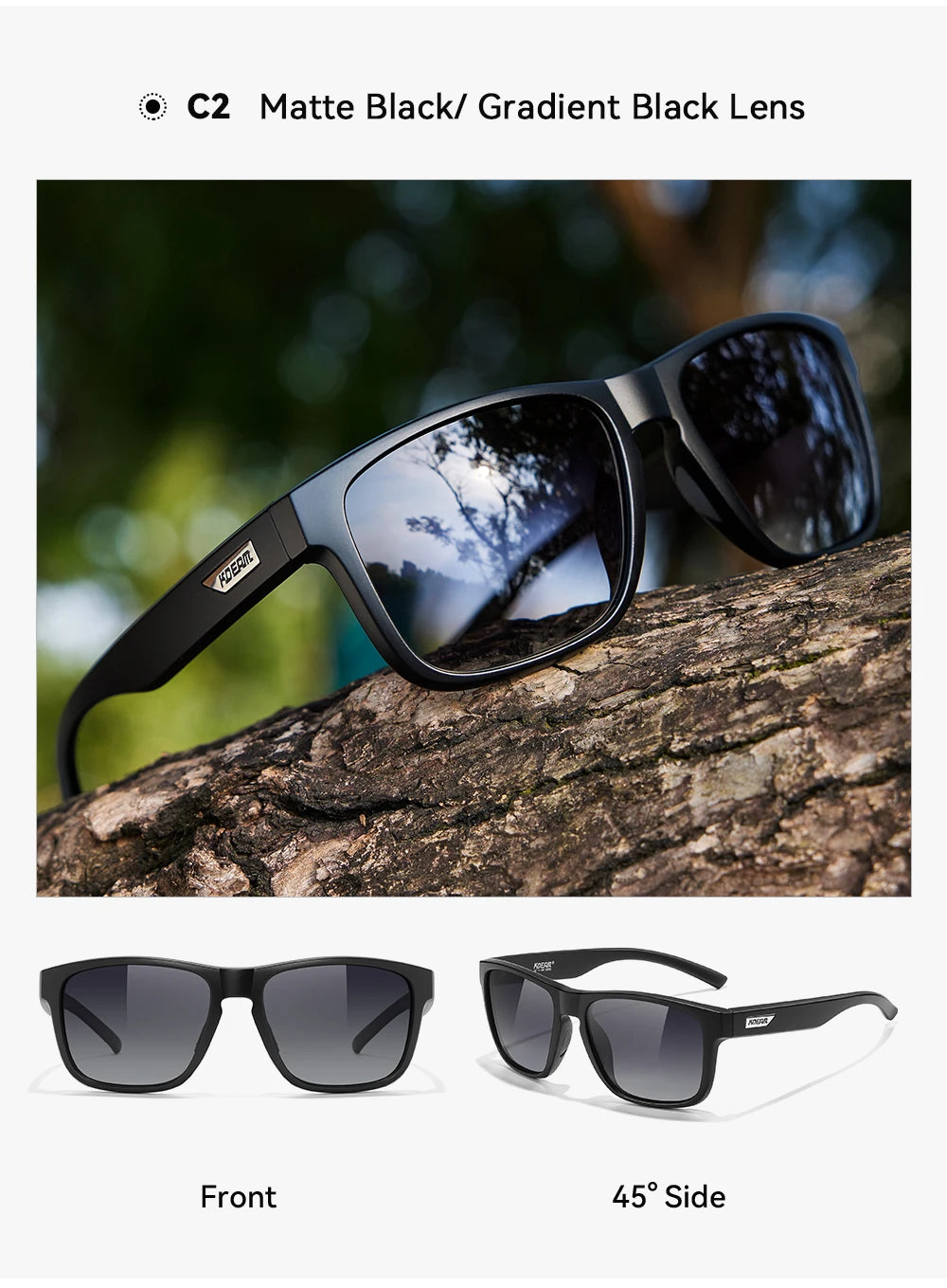 KDEAM XXL Size Men's Polarized Sunglasses Outdoor Sports Goggles Overall Width 155mm Extra Large Sunglass