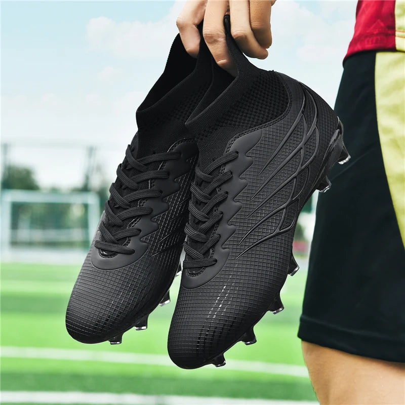 Superfly FG Football Boots Outdoor Soccer Cleats Black Shoes Soft Sport Professional Shoes Breathable Comfortable Boots Plus Size
