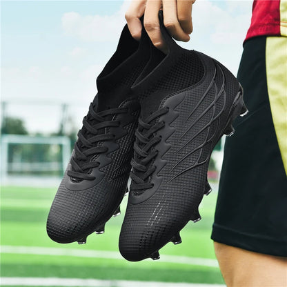 Superfly FG Football Boots Outdoor Soccer Cleats Black Shoes Soft Sport Professional Shoes Breathable Comfortable Boots Plus Size