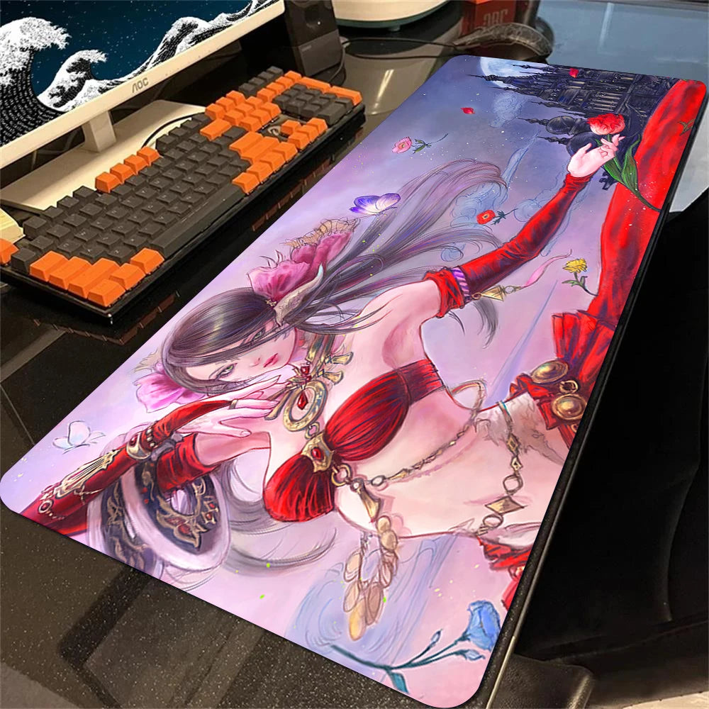 Mousepad Final Fantasy Mouse Pad Gamer Office Accessories for Big Desk Mat Gaming Keyboard Mats Xxl Large Mause Carpet 900x400mm