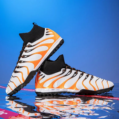 Chaussures de Football pour hommes, chaussures de Sport FG/TF, bottes d'entraînement en plein air pour garçons, antidérapantes, longues pointes, Futsal d'intérieur confortables