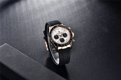 PAGANI DESIGN V2 40MM Meteorite Dial Men Quartz Watches Sapphire Retro Chronograph Waterproof Watch For Men