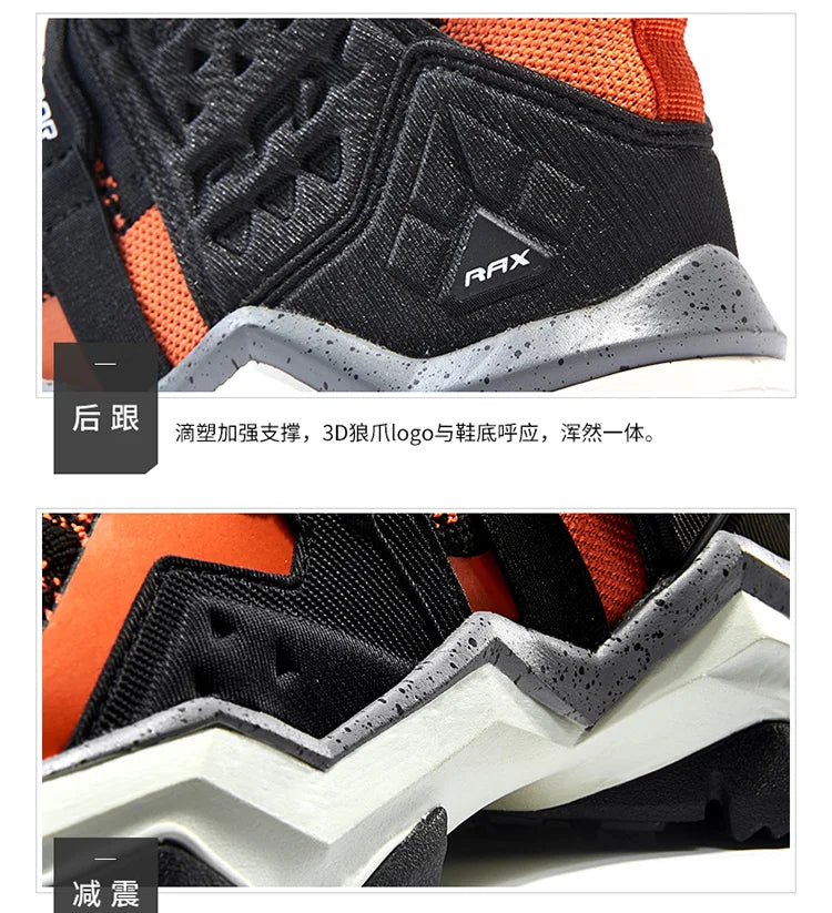 Rax Men's Waterproof Hiking Shoes Breathable Hiking Boots Outdoor Trekking Sports Sneakers Tactical Shoes
