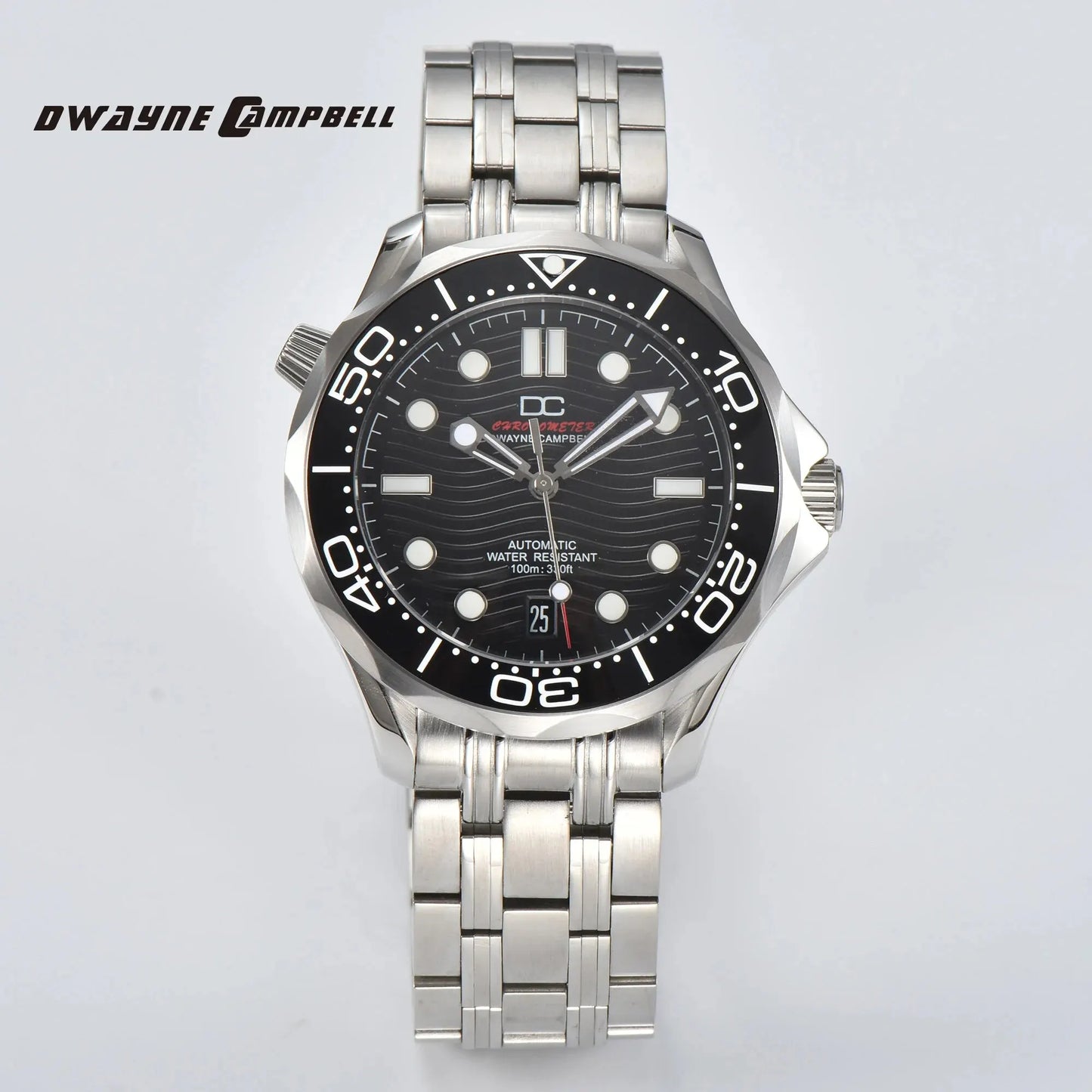 DWAYNE CAMPBELL Top Luxury NH35 Men's Automatic Mechanical Watch Ceramic Bezel Waterproof Classic Business Wristwatch