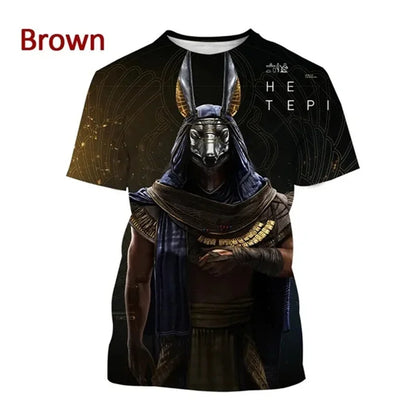 Grim Reaper Anubis T-shirts 3D-trykt oldegyptisk gud T-shirt Egyptens øje Farao Mode Harajuku kortærmet T-shirt
