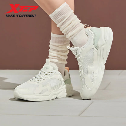 Sapatilhas de Corrida Xtep para Mulher 2025 Verão Novidade Resistentes Leves Casuais com Amortecimento de Impacto e Malha Respirável 875418110054