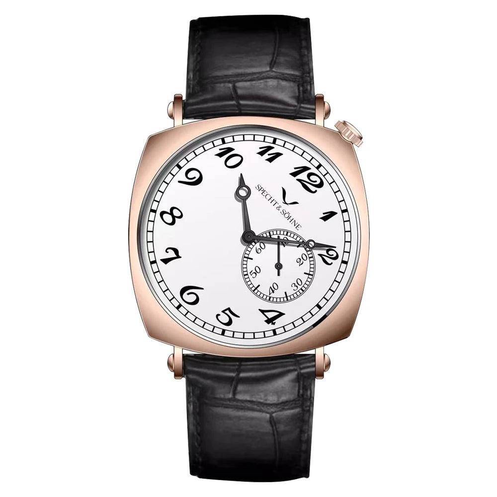 New 2026 Specht & Söhne 1921 Men's Automatic Mechanical Wristwatch Rose Gold Sapphire Crystal Genuine Leather Relogio Masculino