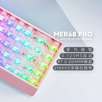 Teclado mecánico IROK Carotmas Mercury68 con interruptores magnéticos, 8K, 68 teclas, RT0.004mm, baja latencia, teclado gaming con cable personalizable para PC, ideal para regalo