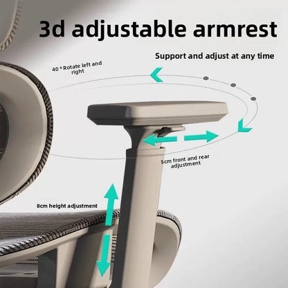 Ergonomic Office Computer Chair with Lumbar Support, Reclining Gaming Chair, Breathable Mesh Desk Chair, Adjustable Swivel Executive Chair for Long Sitting
