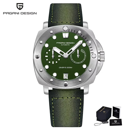 PAGANI DESIGN Men Mechanical Watch Luxury Sapphire Glass Luminous Automatic Watch 200M Waterproof Stainless Steel Watch For Men