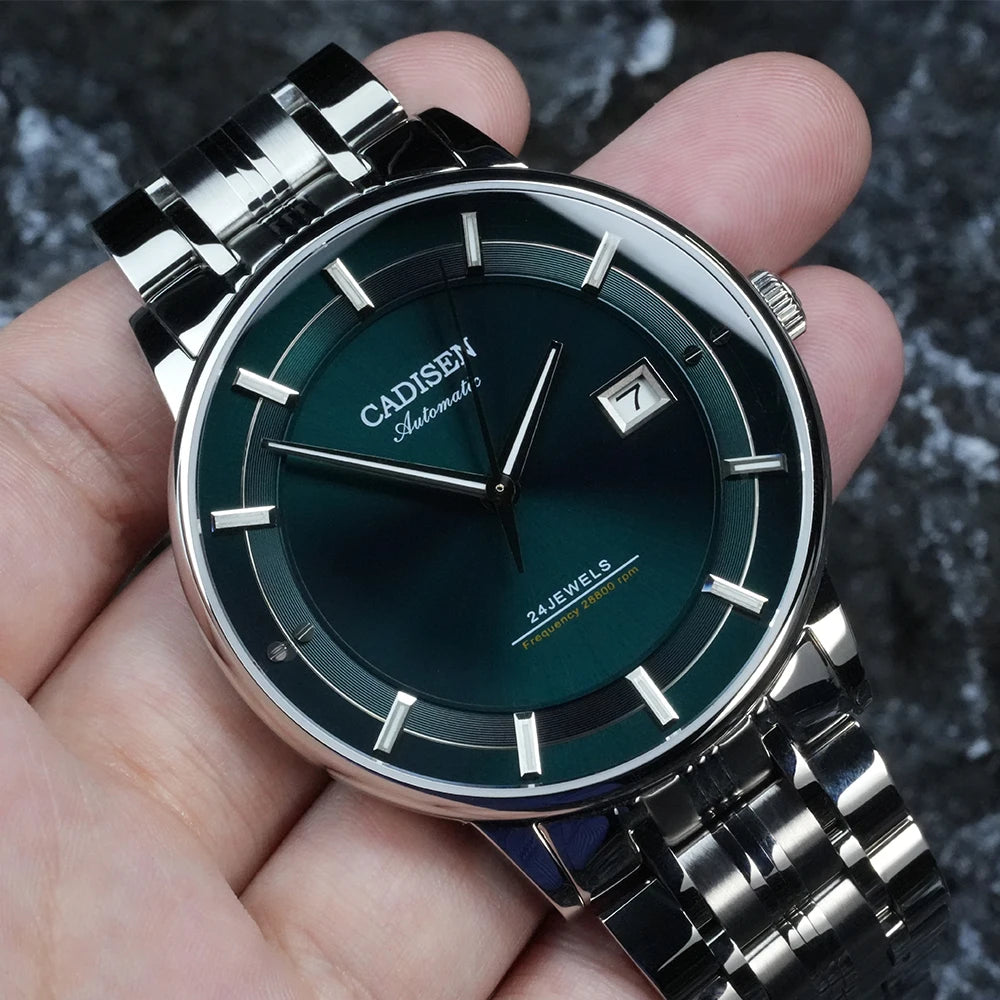 CADISEN Mechanical Wristwatches MIYOTA 9015 Movement Automatic Ultra-thin Watch Sapphire Waterproof Rose Gold Business Watches