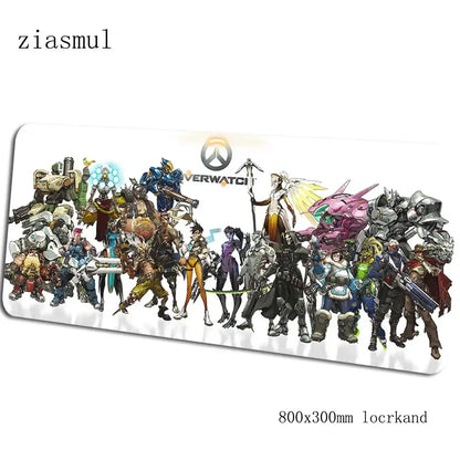 Tapete de rato gamer Overwatch Aestheticism 800x300x3mm, tapete de rato para portátil gaming, mousepad Cartoon, tapete de secretária para PC