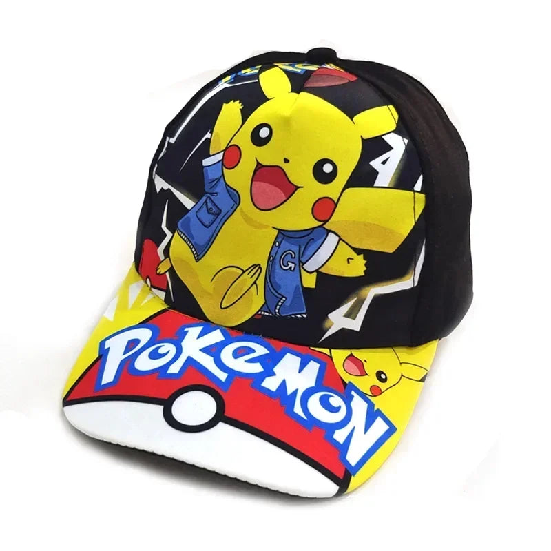 Șapcă de baseball din poliester cu figurină Pikachu din anime-ul Pokémon Go, cu imprimeu de desene animate, cu cozoroc, pentru copii, decorativă, cadou de ziua de naștere
