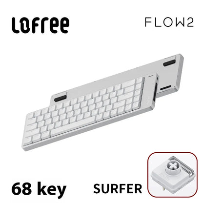 Tastiera meccanica Lofree FLOW2 Business Office, wireless Bluetooth e cablata, silenziosa con suono delicato, compatibile, mute, blocco in alluminio