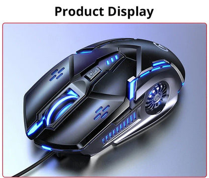 Ratón gaming con cable G5 Mute, seis teclas, iluminación luminosa, para e-sports, accesorio informático, ratón gaming para portátil y ordenador de sobremesa