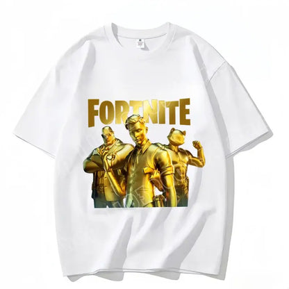 T-shirt Fortnite de gola redonda, unissexo para adulto, moda de dança do jogo, novo, em algodão puro, manga curta, perfeito para uso casual e férias