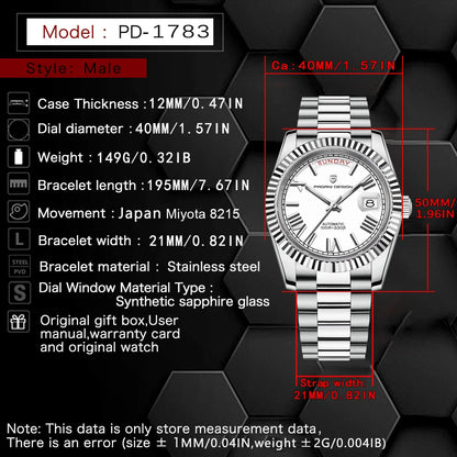 2026 New PAGANI DESIGN Rose Gold Luxury Men's Watches Automatic Mechanical Watch For Man AR Sapphire Waterproof Date Men Clock