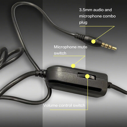 Auriculares con cable 7260 con micrófono – Headset para gaming y trabajo para PS4 PS5 Xbox One, estudio y reuniones, auriculares con jack 3.5mm