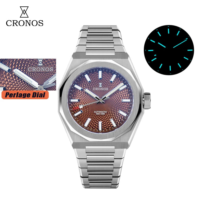 Cronos Luxury Men Watch 36mm Automatic PT5004 Miyota 90S5 Wristwatches Sapphire 10ATM See-through Case Back L6050  reloj hombre