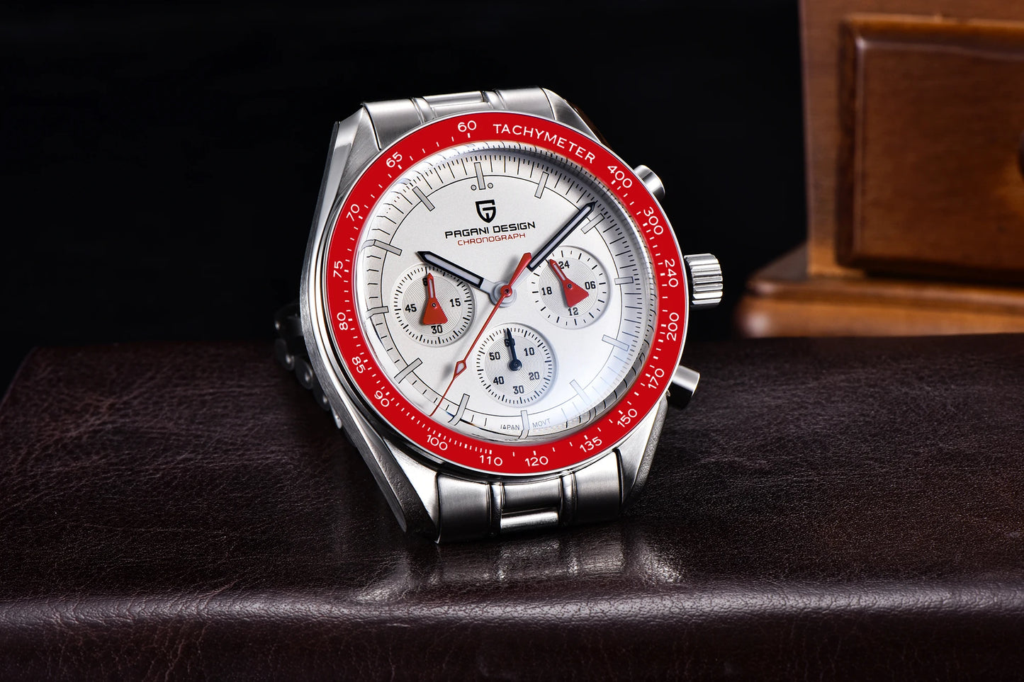 Orologio da uomo PAGANI DESIGN Planetary Series Saturn Light Tan al quarzo, cronografo Speed, vetro zaffiro AR, novità 2026