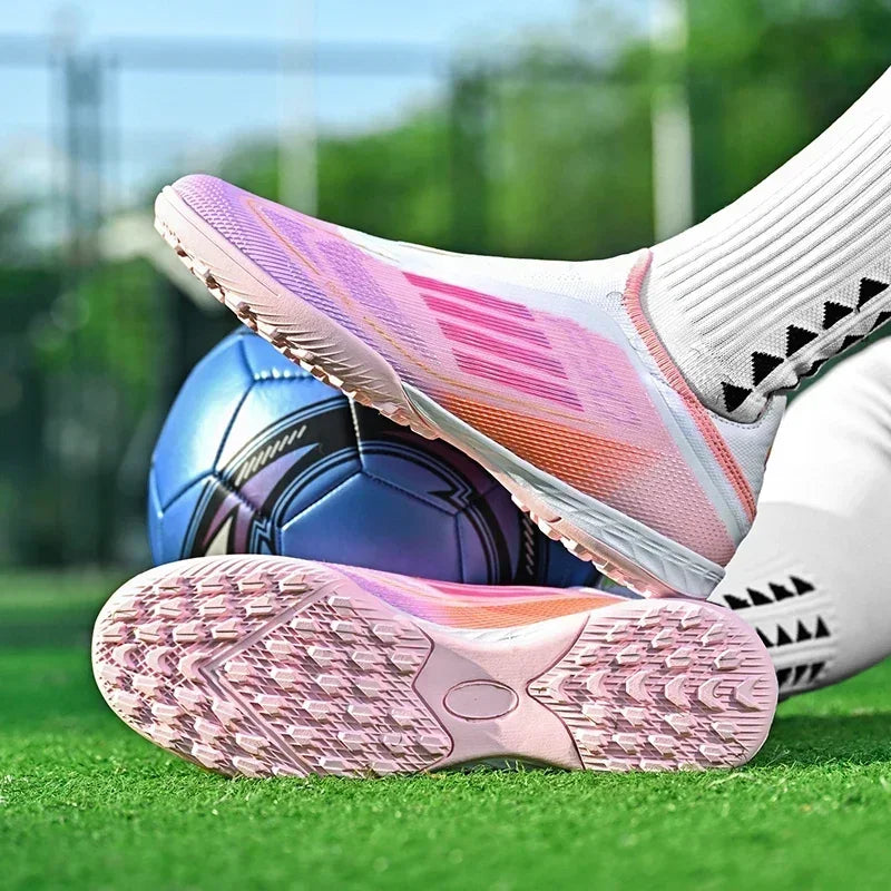 Nouvelles chaussures de football pour hommes, crampons de sport d'extérieur pour garçons et adultes, bottes de football d'entraînement respirantes, antidérapantes, à crampons longs, confortables