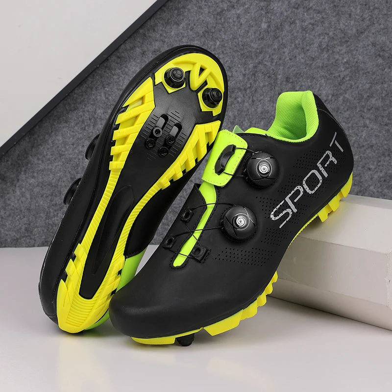 Scarpe da ciclismo ultraleggere, traspiranti e leggere, suole rigide compatibili SPD per allenamento e competizioni su bici da strada e mountain bike