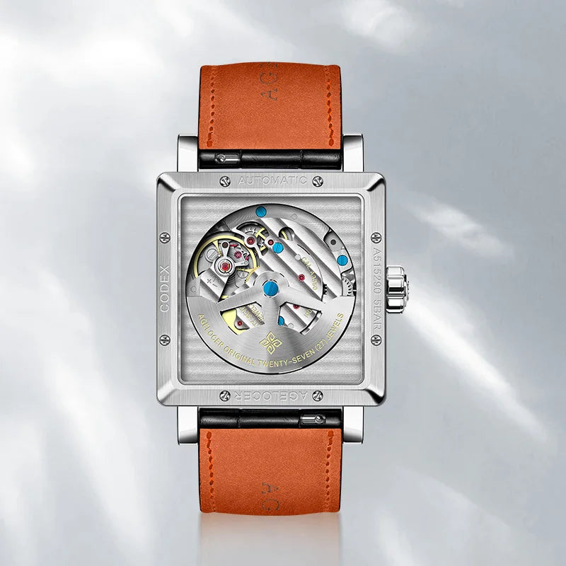 AGELOCER Original Codex Watch Men's Square Business Formal Automatic Mechanical Watch Birthday Gift for Men