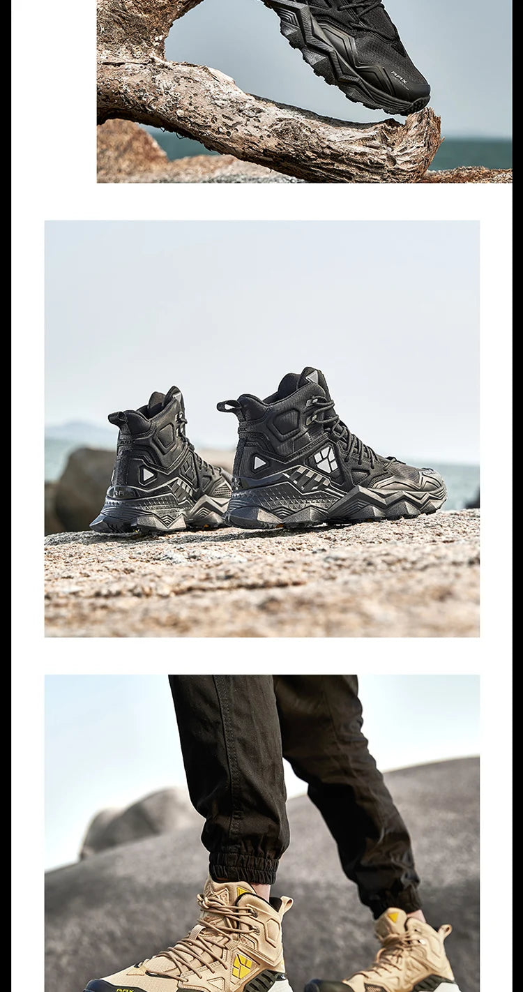 Rax Men's Waterproof Hiking Shoes Breathable Hiking Boots Outdoor Trekking Boots Sports Sneakers Tactical Shoes